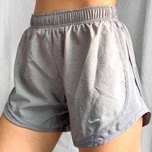 Nike grey running shorts with inner drawstring and lining